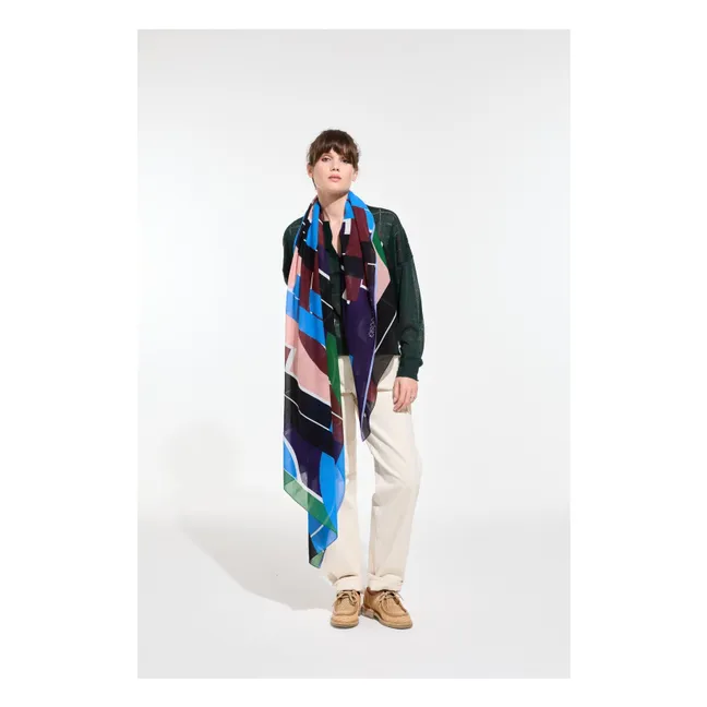 Foulard Le Bal Coton | Bleu Vert
