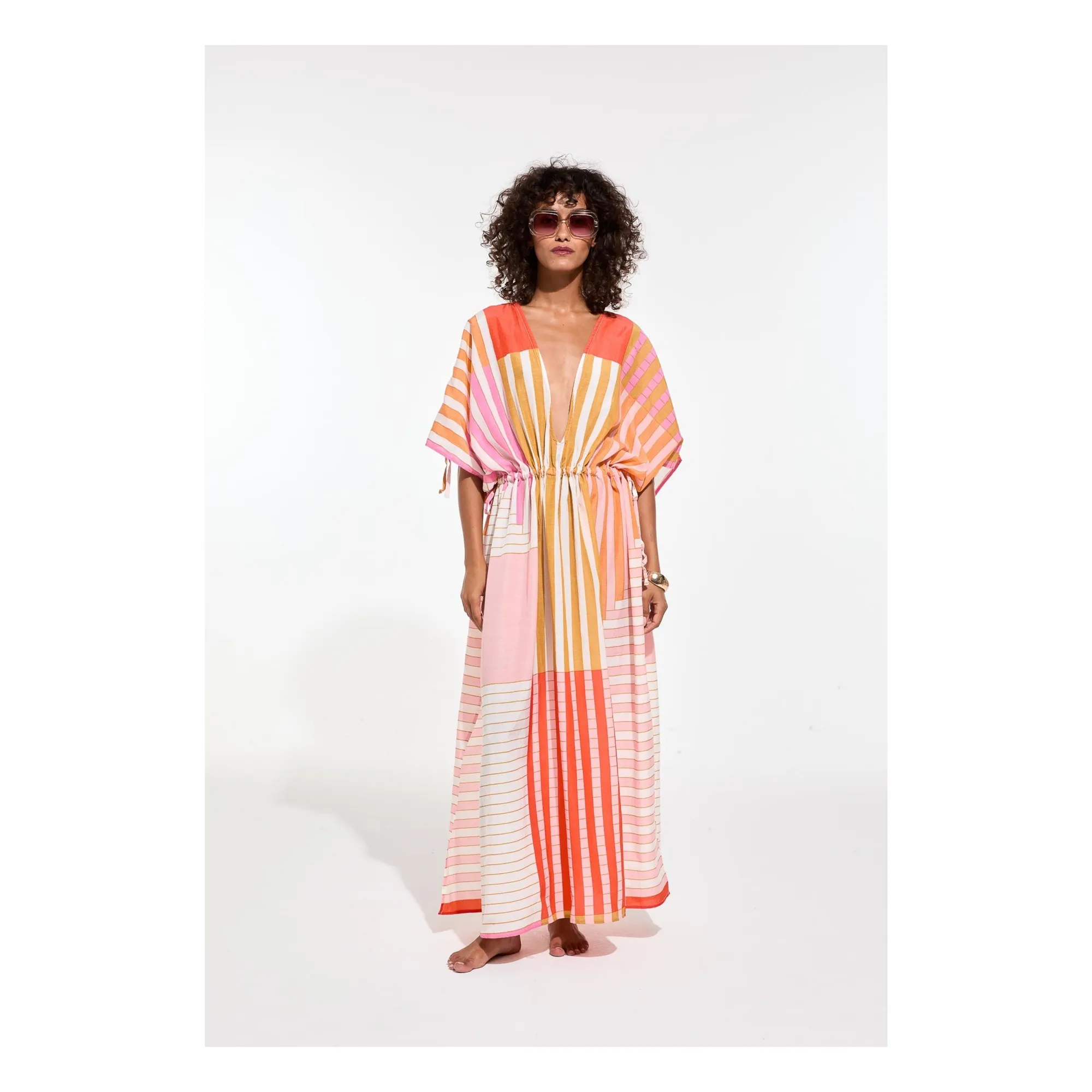 Robe Ziggy Riviera Coton | Rose poudré- Image produit n°0