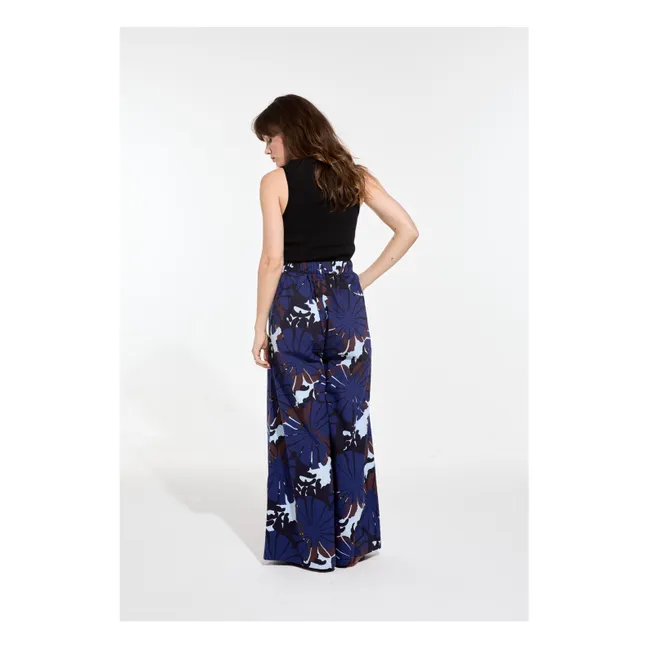 Penelope Poppy Cotton Poplin Trousers | Blue