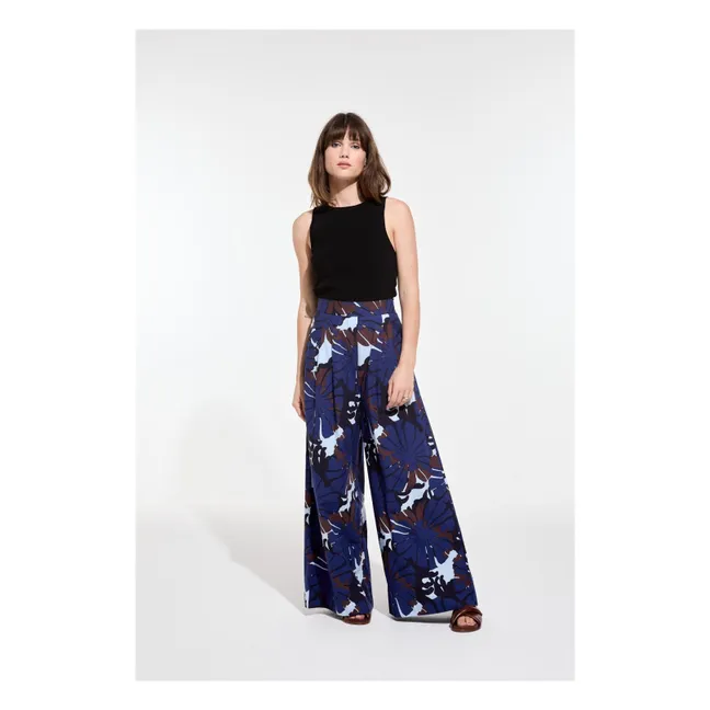 Pantalon Pénélope Pavot Popeline de Coton | Bleu