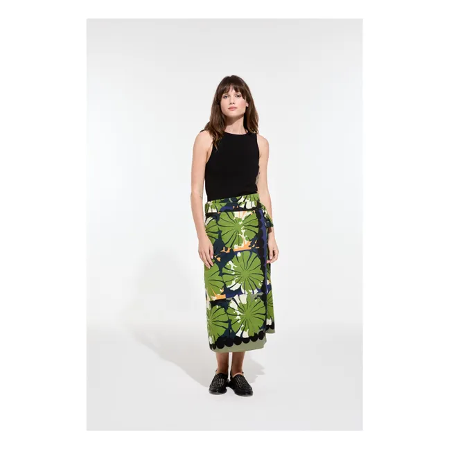 Jupe Zoé Poppy Popeline de Coton | Vert foncé