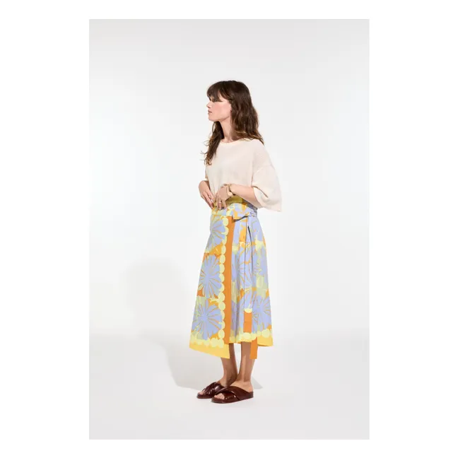 Zoé Poppy Cotton Poplin Skirt | Blue