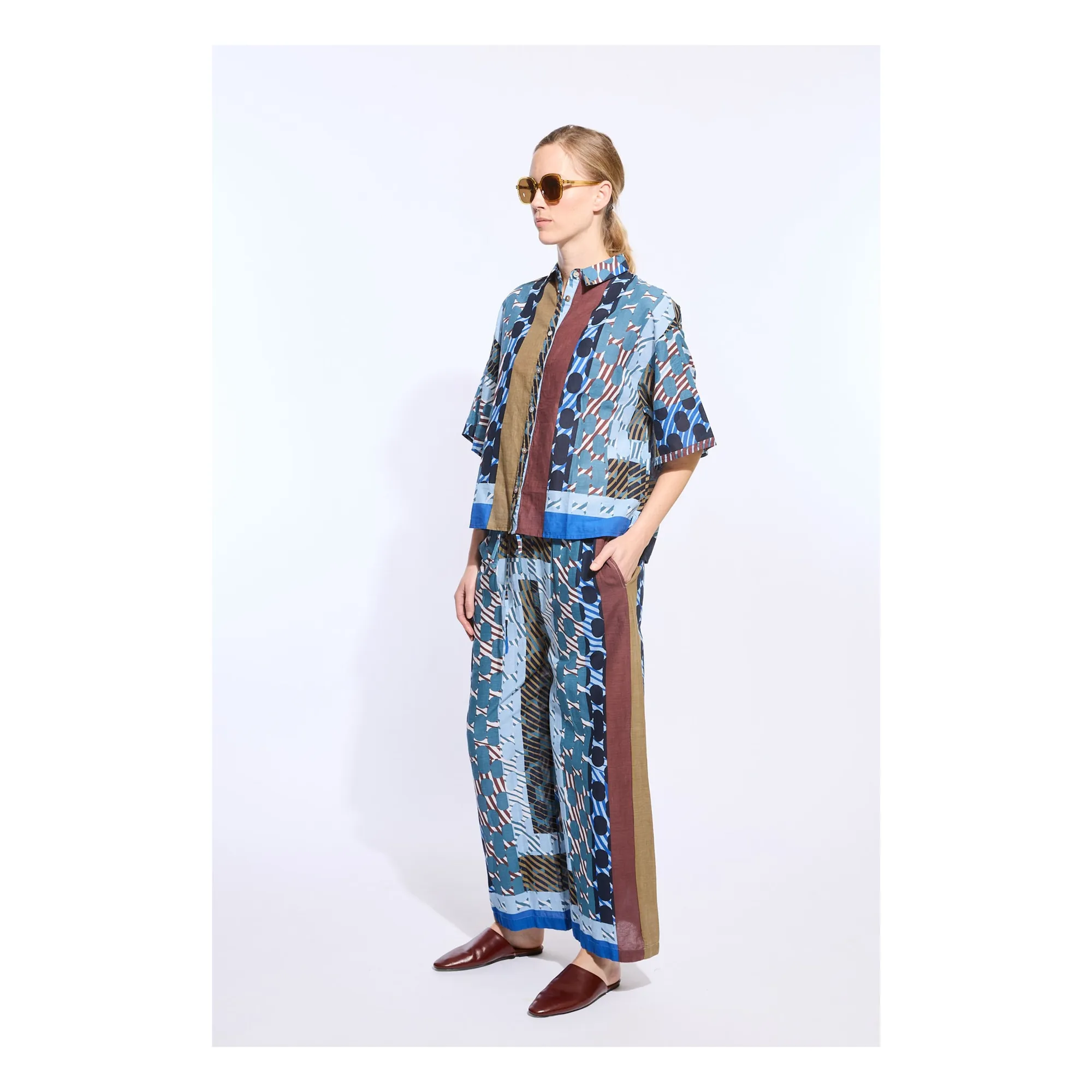 Chemise Andrew Pollen Coton | Bleu- Image produit n°1