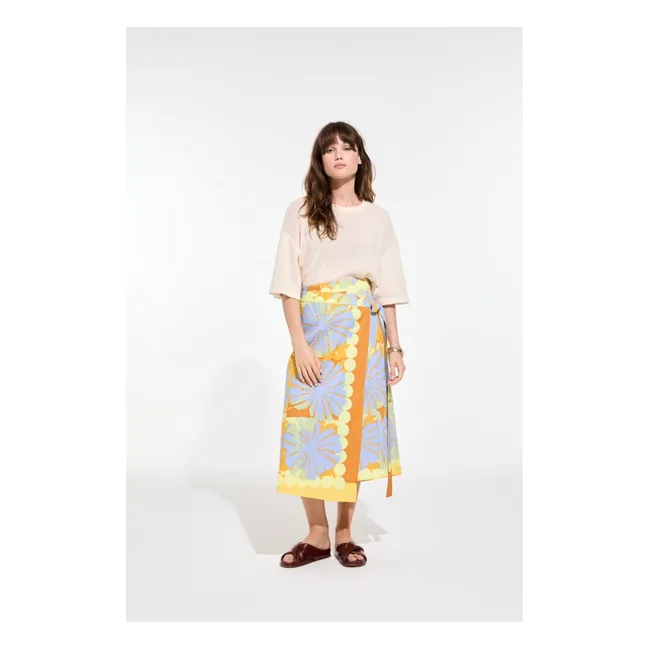 Falda Zoé Poppy de popelina de algodón | Azul