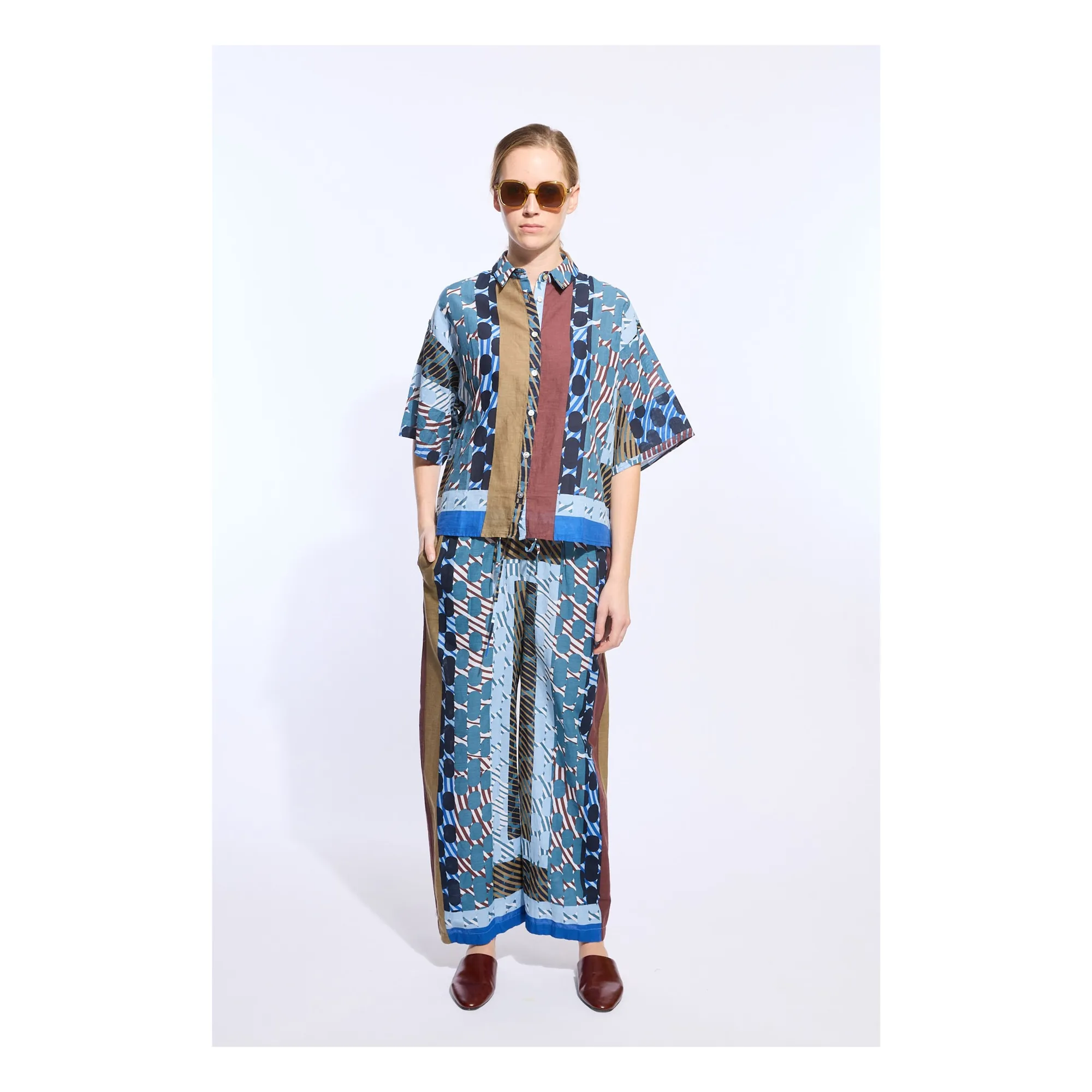 Chemise Andrew Pollen Coton | Bleu- Image produit n°0