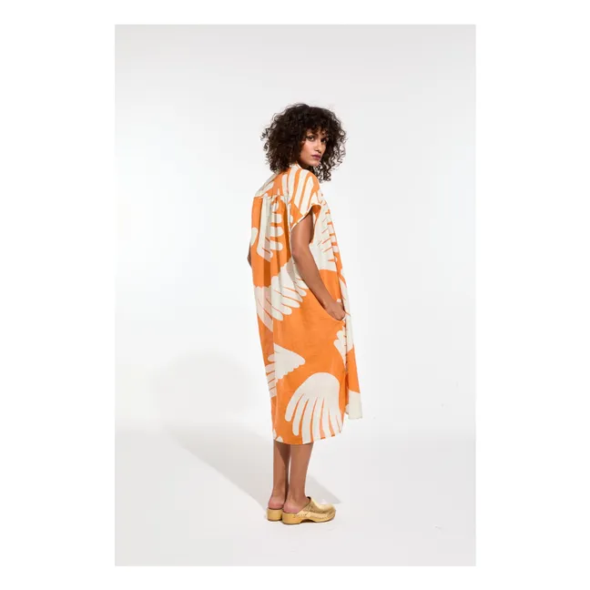 Kleid Alma Palme Baumwolle | Orange