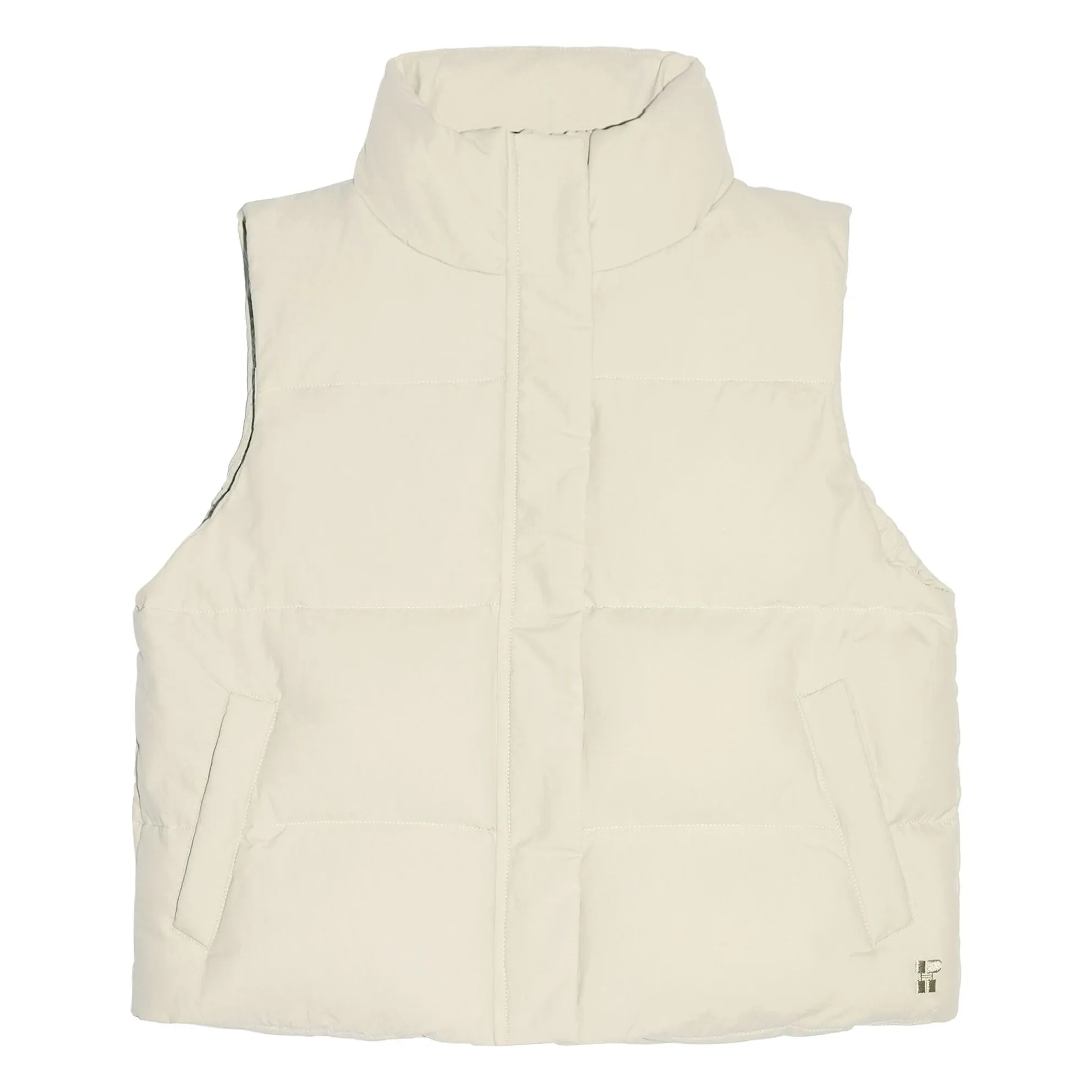 Hundred Pieces Beige Temper Recycled Fiber Sleeveless Down Jacket