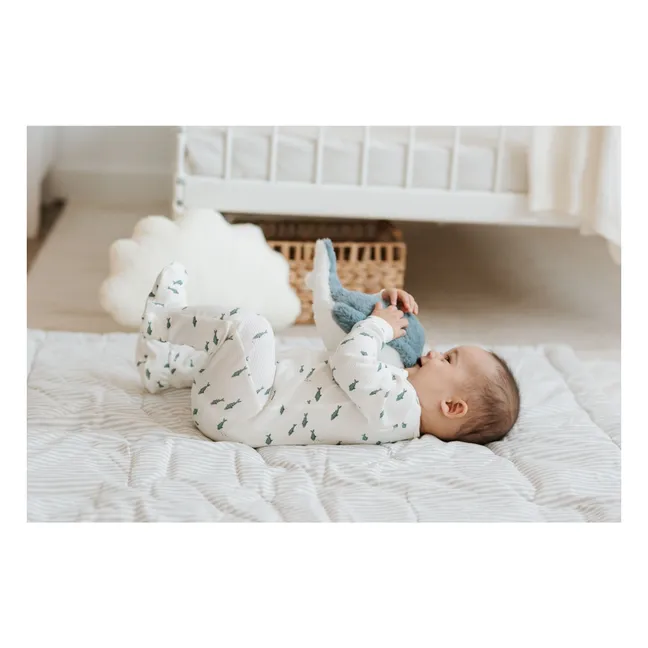 Pyjama avec pieds Poissons Côtelé Coton Bio | Beige