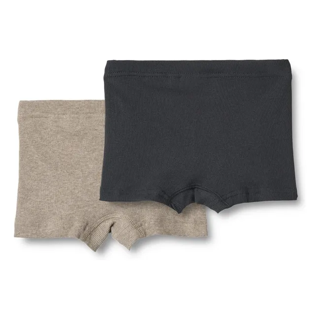 Lote de 2 calzoncillos Louis de algodón ecológico | Negro