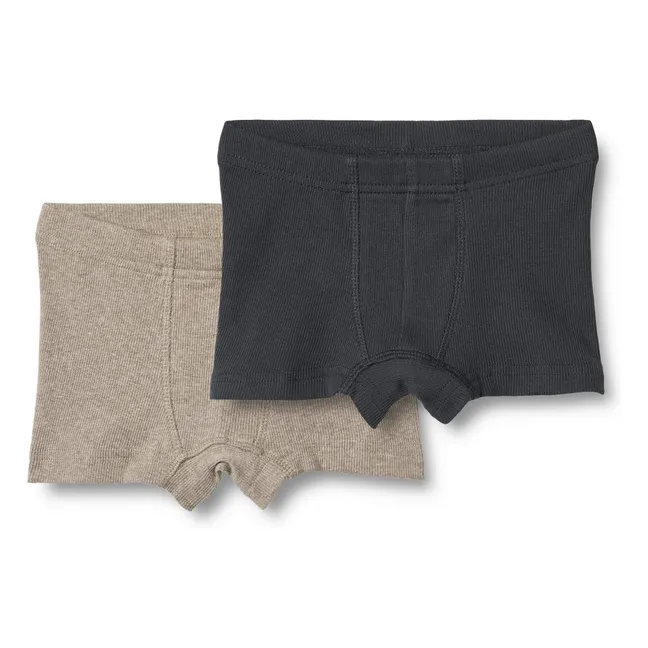Lote de 2 calzoncillos Louis de algodón ecológico | Negro