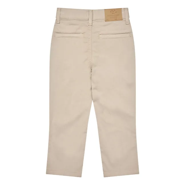 Pantalones chinos de sarga de algodón ecológico | Beige