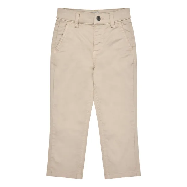 Pantalones chinos de sarga de algodón ecológico | Beige