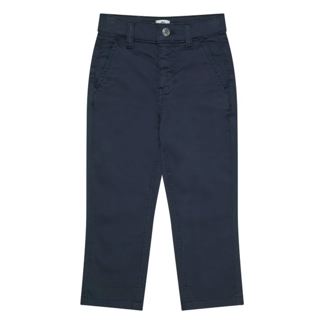 Pantalones chinos de sarga de algodón ecológico | Azul Marino