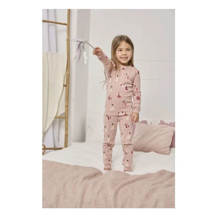Pijama de algodón ecológico Princesas | Rosa- Imagen del producto n°2