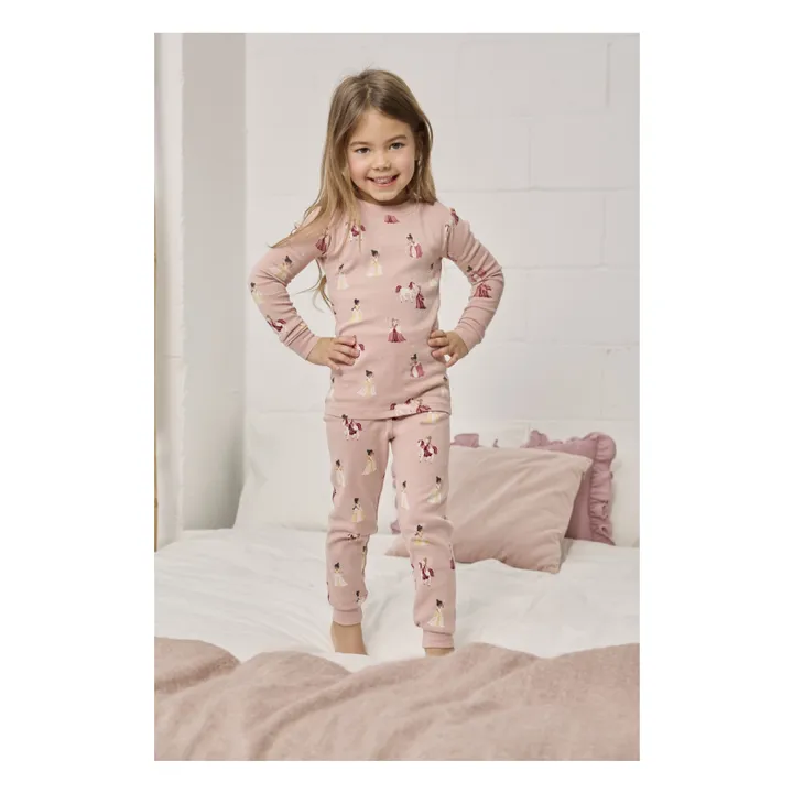 Pijama de algodón ecológico Princesas | Rosa- Imagen del producto n°1