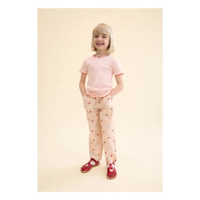 Camiseta Pointelle Liva | Rosa Pálido