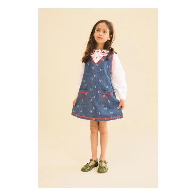 Robe Denim Eva Nœuds | Bleu