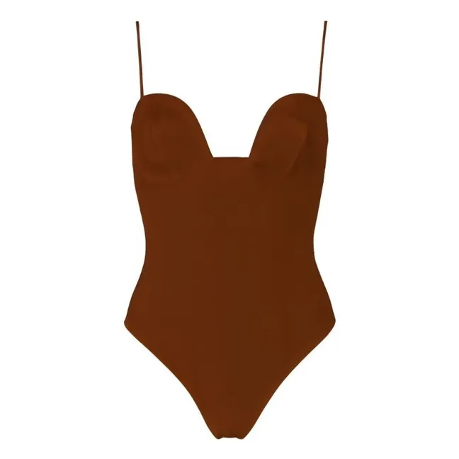 Vanessa Sposi X Laura Brown : Balconette One-Piece Swimsuit | Chocolate