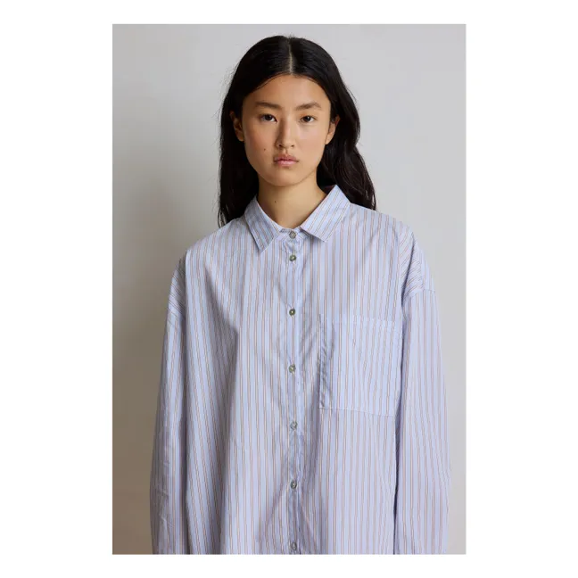 Hemd Kelya Baumwolle gestreift | Blau