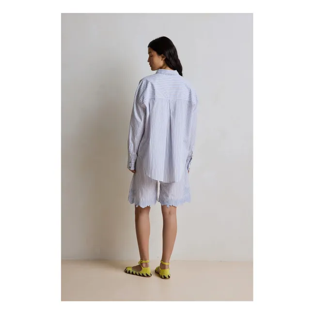Hemd Kelya Baumwolle gestreift | Blau