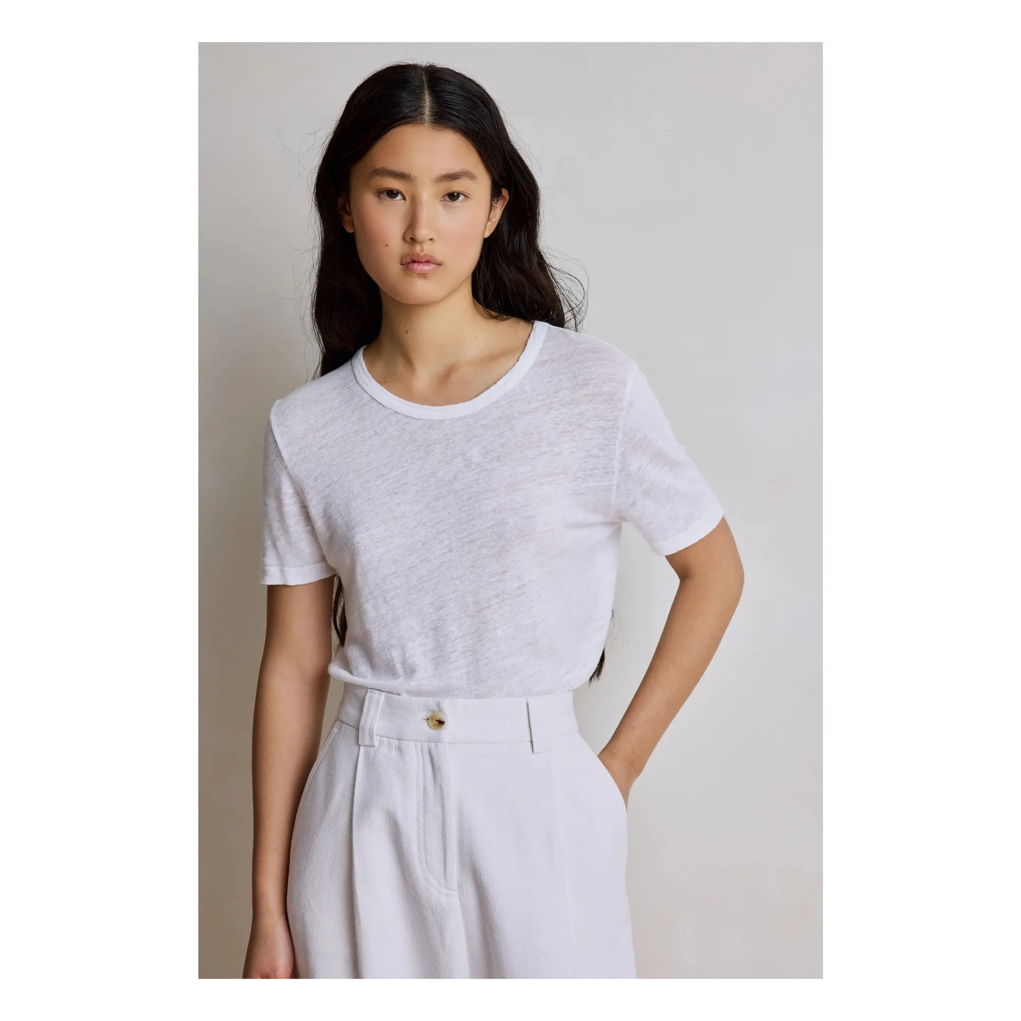 Hod White Miami Linen T-Shirt