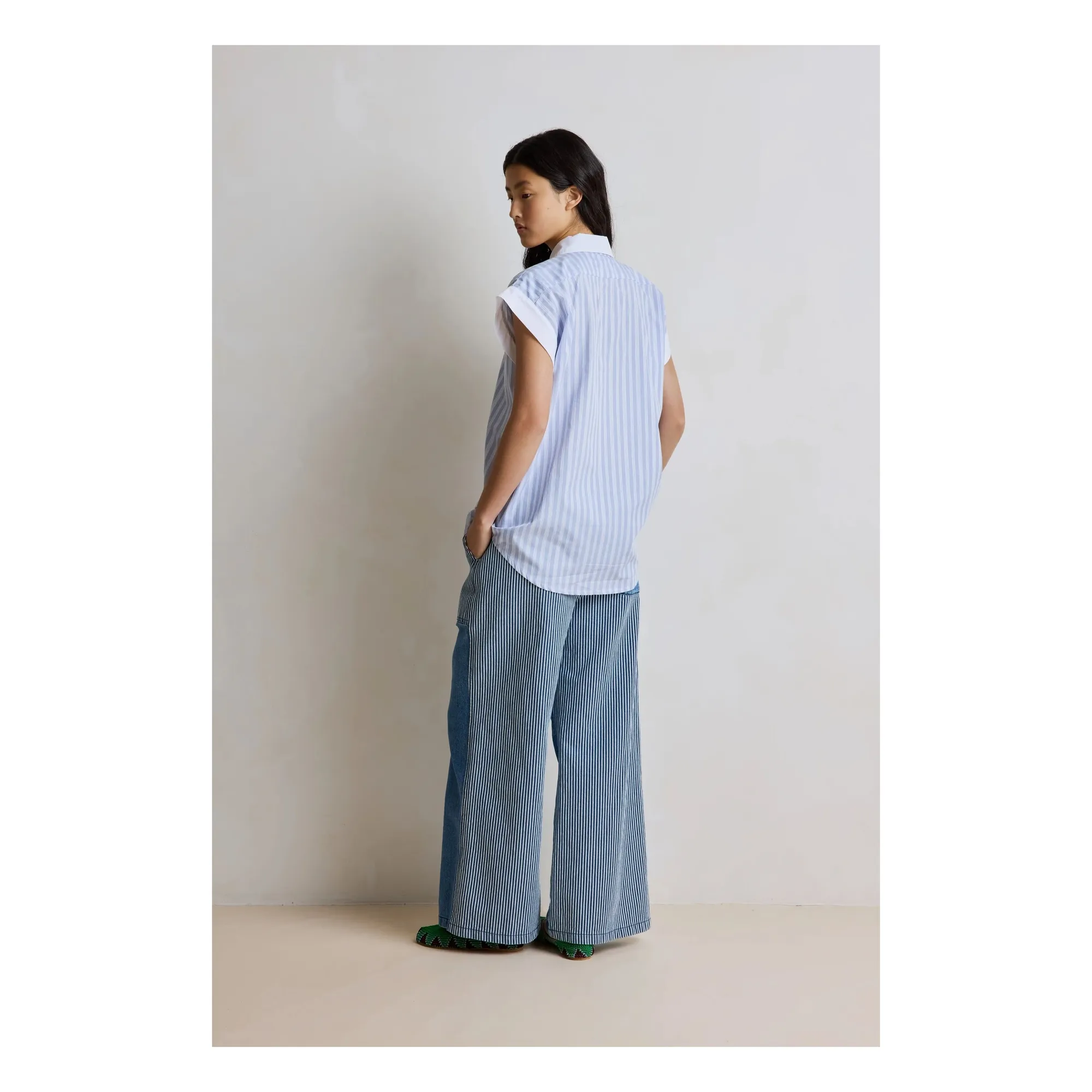 Blouse Rayures Florence Coton | Bleu- Image produit n°2