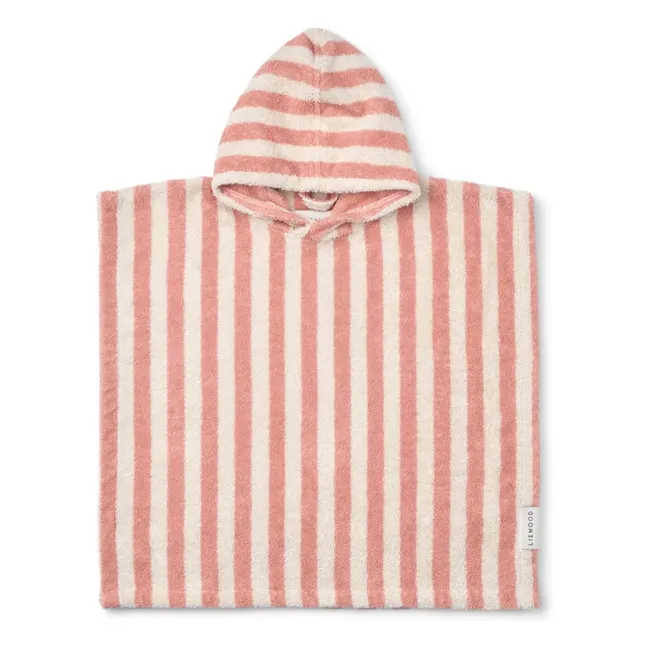 Poncho de baño Koi | Coral blush/crème