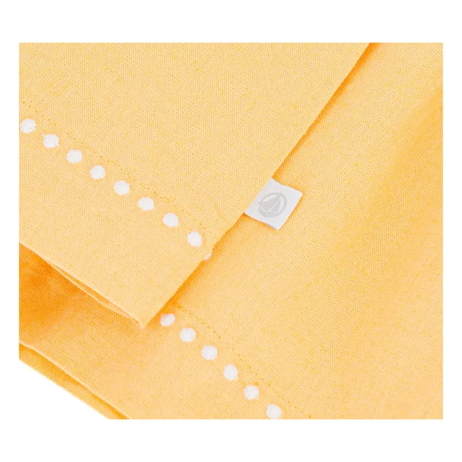 Vestido de lino liso | Amarillo