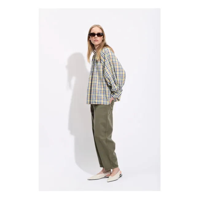 Blouse Carreaux Ernesto Coton | Bleu