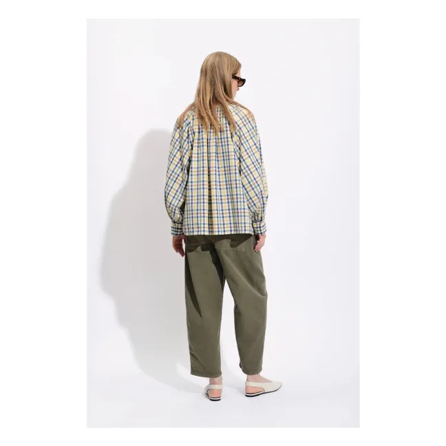 Blouse Carreaux Ernesto Coton | Bleu