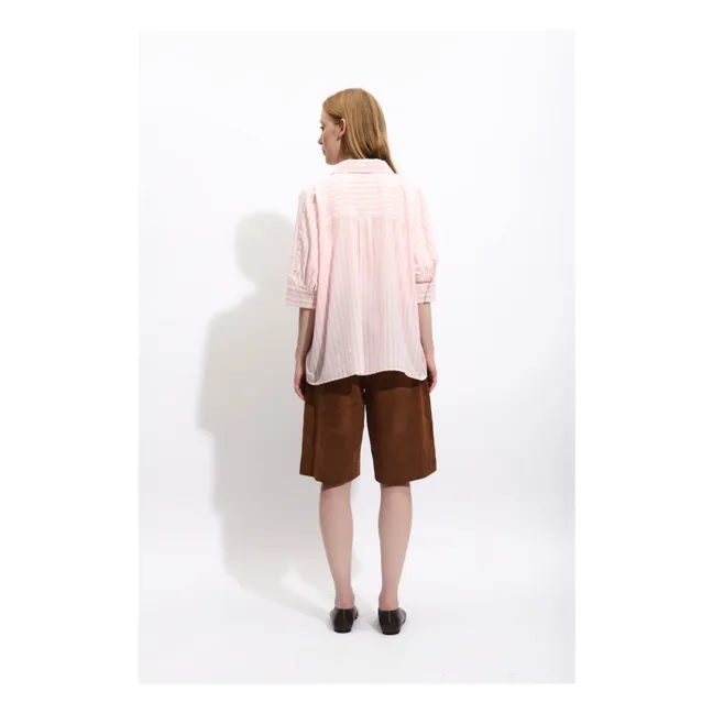 Blouse Rayures Carmela Coton | Rose