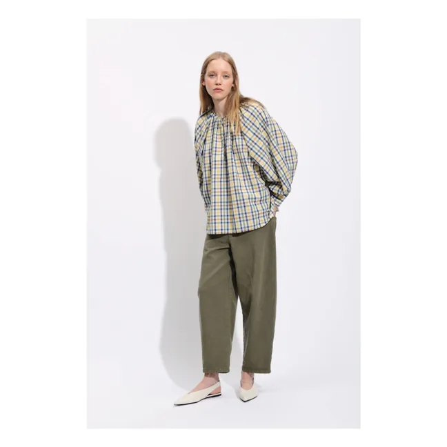 Blouse Carreaux Ernesto Coton | Bleu
