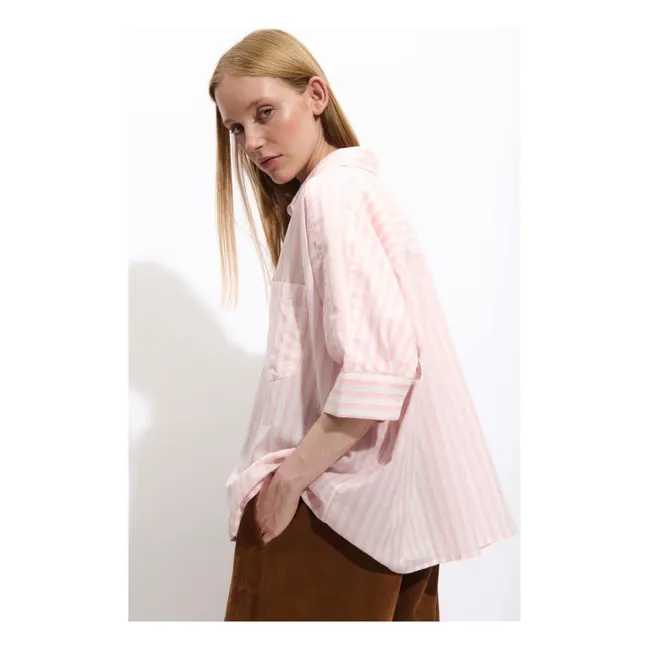 Blouse Rayures Carmela Coton | Rose