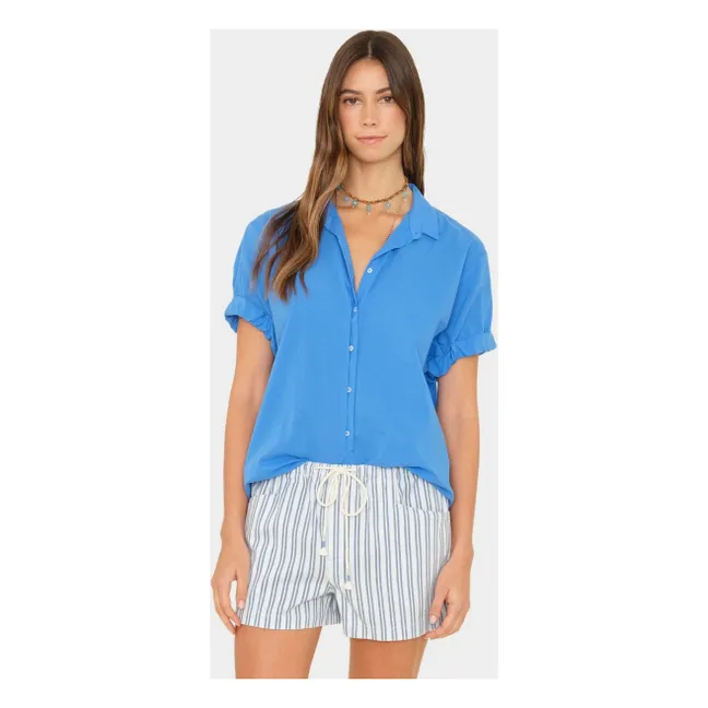 Blouse Channing Coton | Bleu turquoise