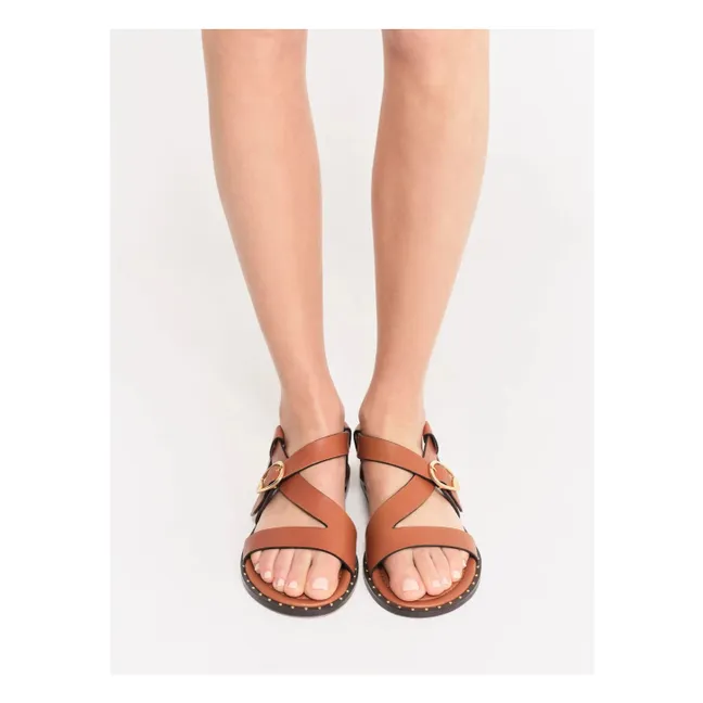 Sandalias de piel Hydra | Camel