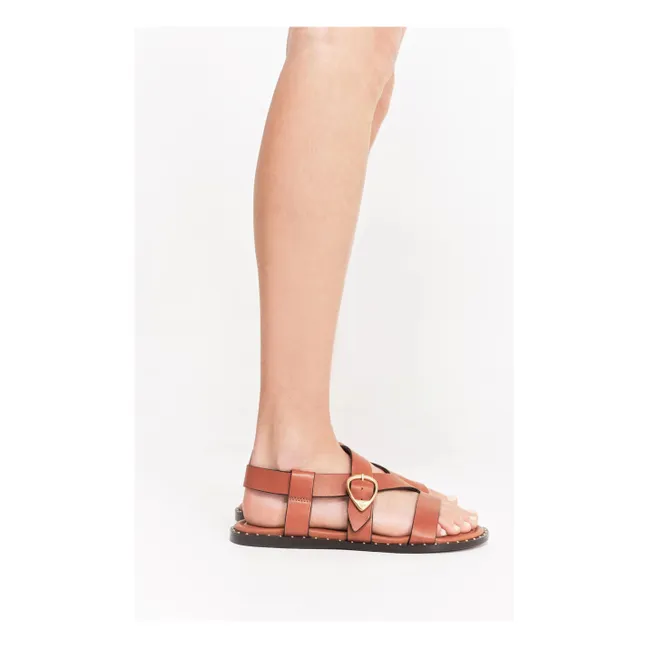 Sandalias de piel Hydra | Camel