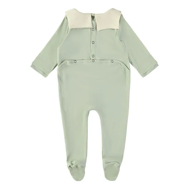 Pyjama Marin Coton Bio | Vert amande