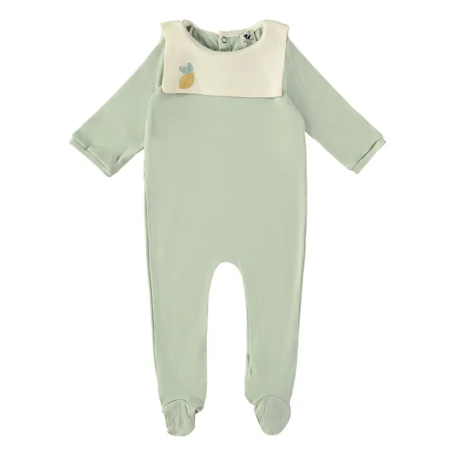 Pyjama Marin Coton Bio | Vert amande