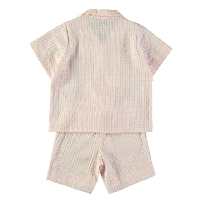 Pijama de cuadros de algodón ecológico | Crudo