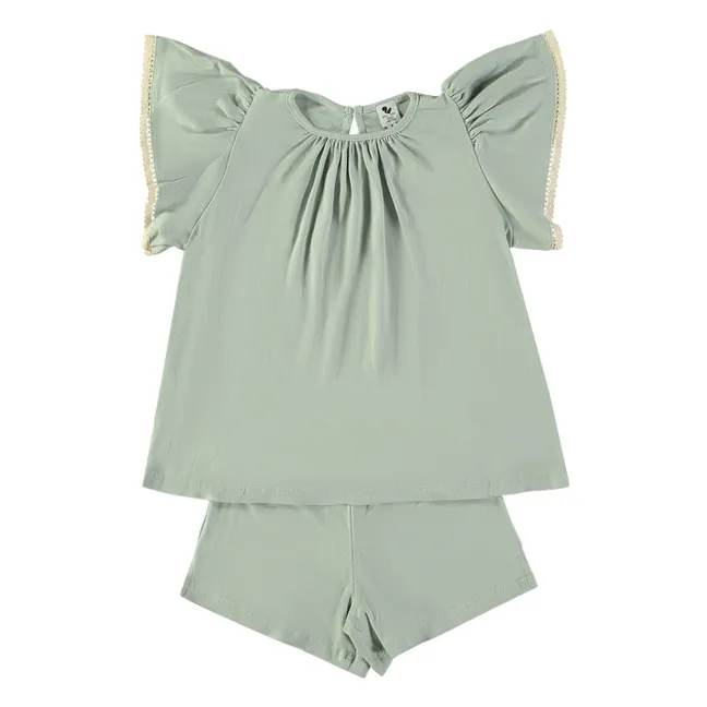 Pyjama Short Atalia Organic Cotton | Turquoise