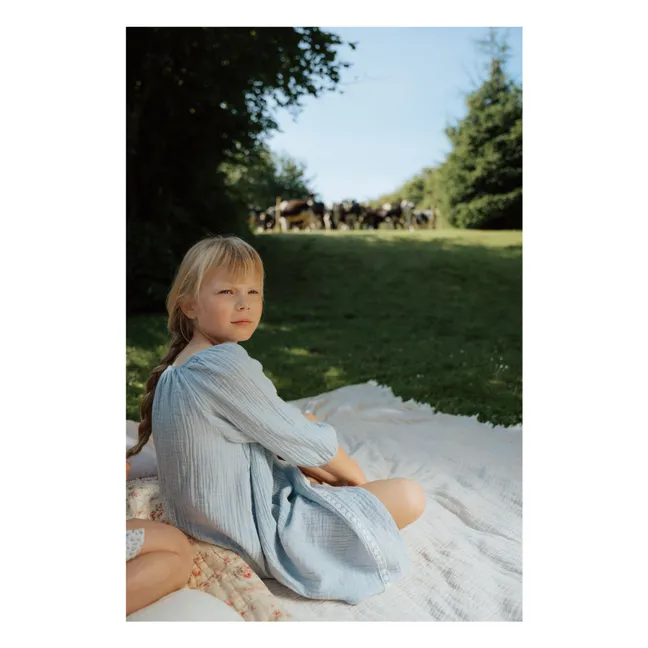 Chemise de Nuit Ostuni Coton Bio | Bleu pâle