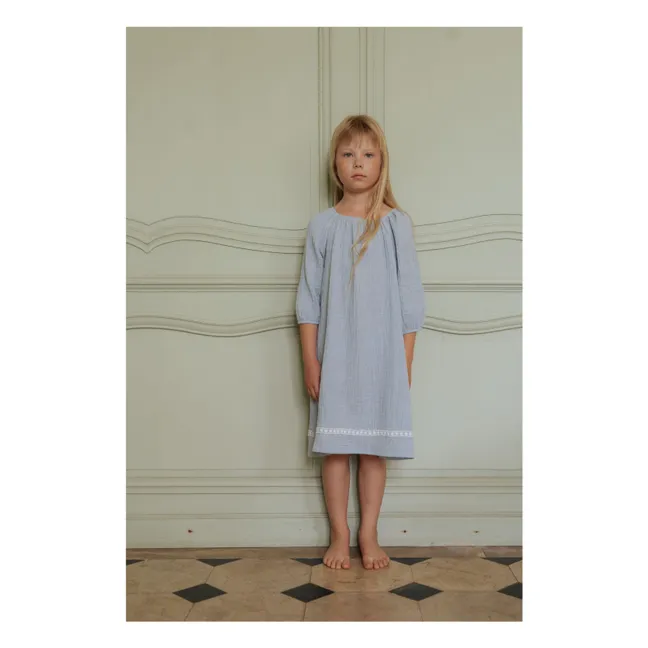 Chemise de Nuit Ostuni Coton Bio | Bleu pâle