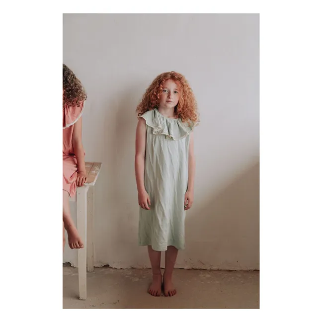 Chemise de Nuit Aline Coton Bio | Vert amande