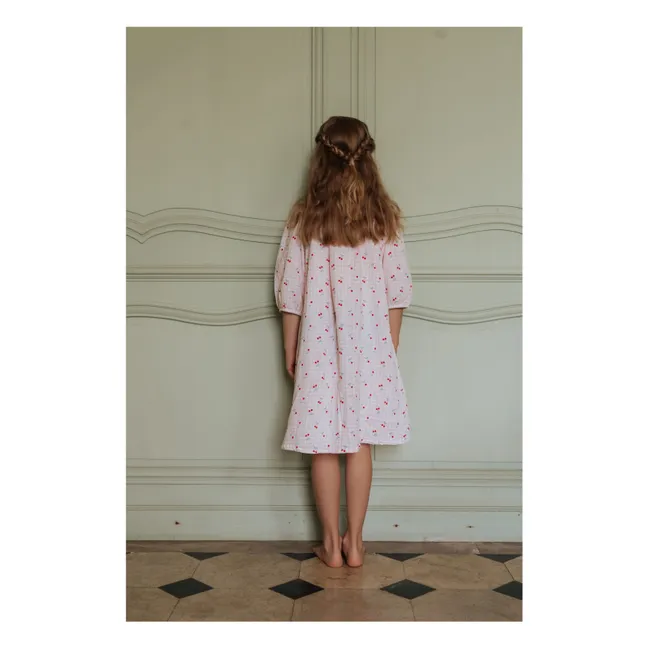 Chemise de Nuit Ostuni Cerises Coton Bio | Ecru