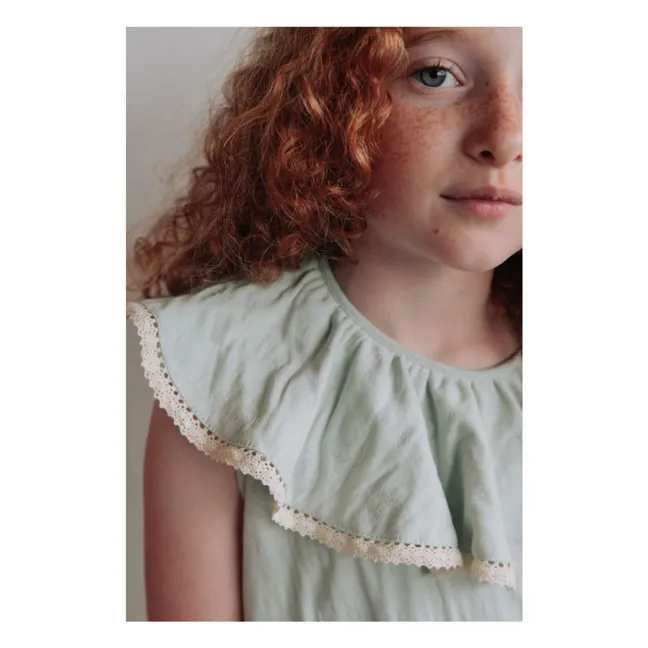 Chemise de Nuit Aline Coton Bio | Vert amande