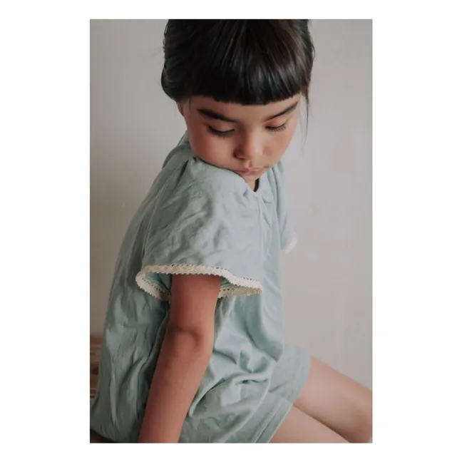 Pyjama Short Atalia Organic Cotton | Turquoise