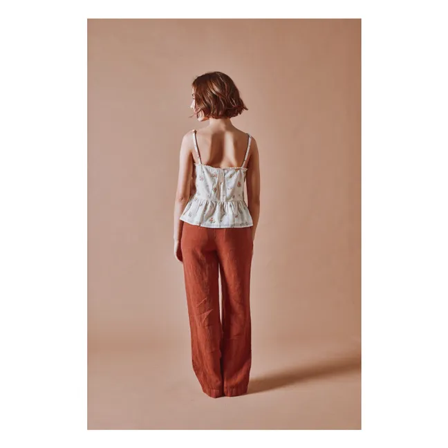 Top estampado de algodón orgánico | Crema