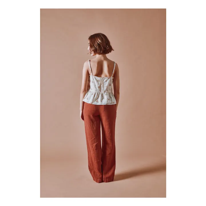 Top estampado de algodón orgánico | Crema- Imagen del producto n°2
