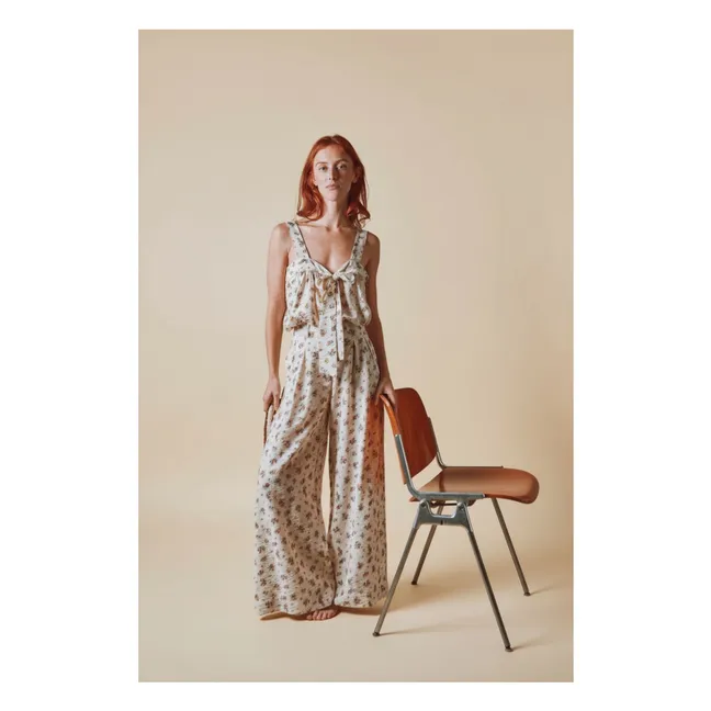 Pantalones estampados | Crema