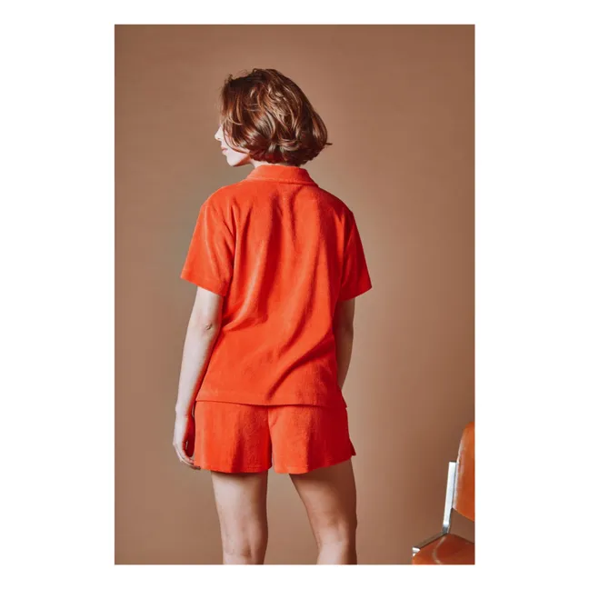Polo Eponge Brodé | Coquelicot